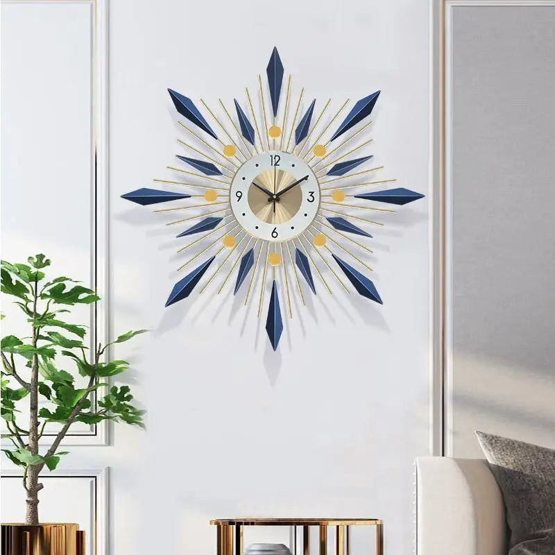 Luxury Modern Wall Clock – Scandi Wrought Iron Statement Clock for Living Room & Bedroom