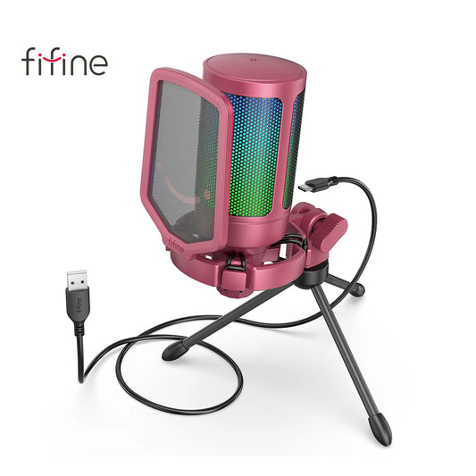 RGB USB Gaming Microphone – Streaming Condenser Mic for PC with Pop Filter & Shock Mount