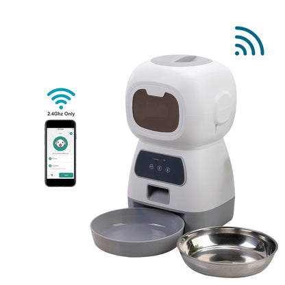 WhiskerFlow Smart 3.5L Automatic Cat Feeder with Slow Feed Design & App Control