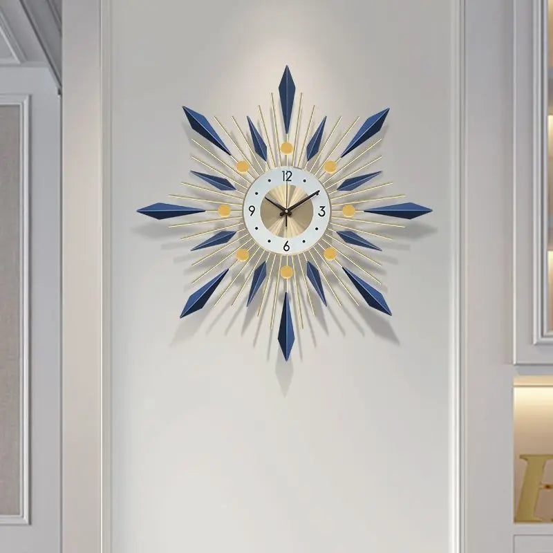 Luxury Modern Wall Clock – Scandi Wrought Iron Statement Clock for Living Room & Bedroom