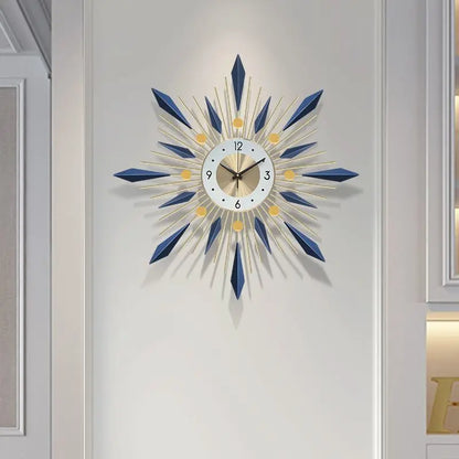 Luxury Modern Wall Clock – Scandi Wrought Iron Statement Clock for Living Room & Bedroom