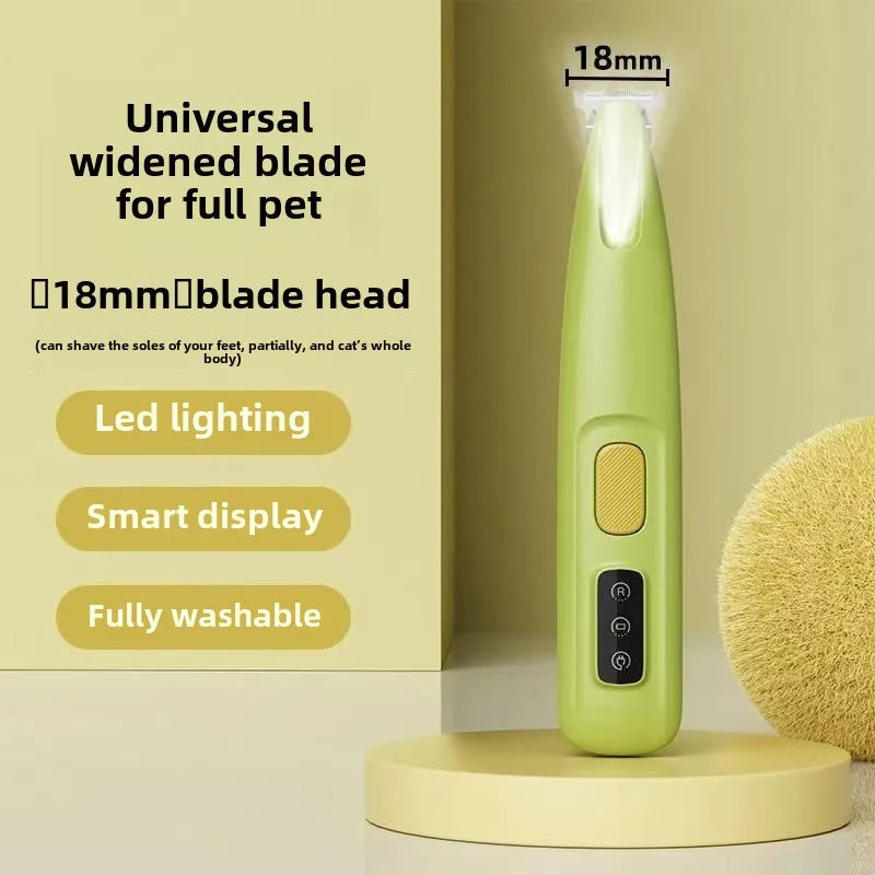 Professional Pet Paw Grooming Trimmer – LED Waterproof Dog Clippers with 18mm Wide Blade for Safe Trimming