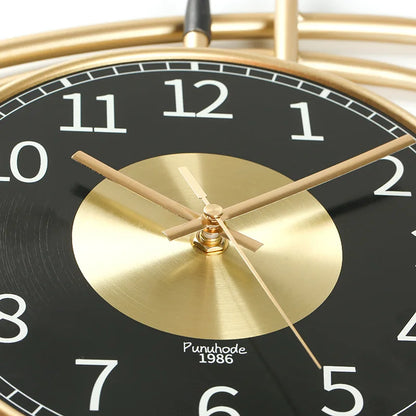 Large Minimalist Metal Wall Clock – Silent Modern Timepiece for Living Room & Office