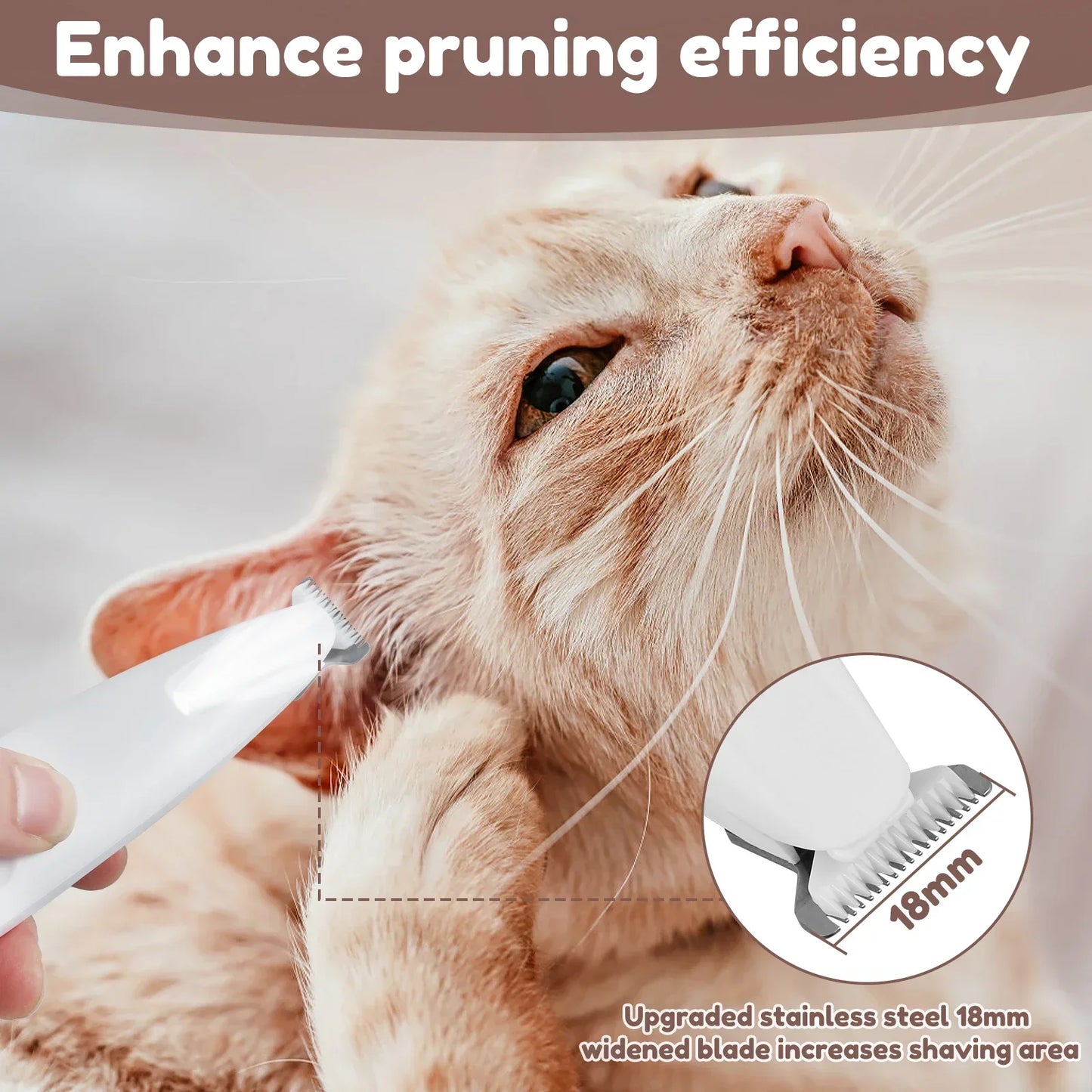 Professional Pet Paw Grooming Trimmer – LED Waterproof Dog Clippers with 18mm Wide Blade for Safe Trimming