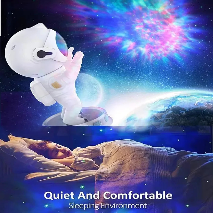 Kids Astronaut Star Projector Night Light with Remote Control & 360° Adjustable Design