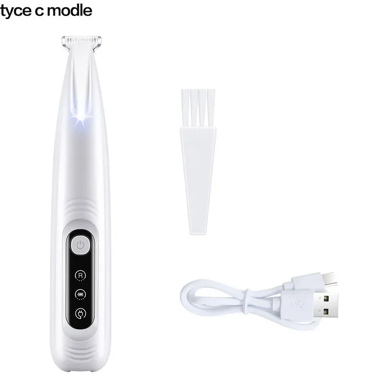 Professional Pet Paw Grooming Trimmer – LED Waterproof Dog Clippers with 18mm Wide Blade for Safe Trimming
