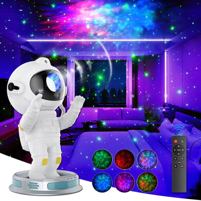 Kids Astronaut Star Projector Night Light with Remote Control & 360° Adjustable Design