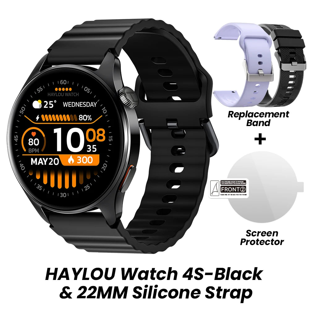 HAYLOU Watch 4S Advanced Fitness Smartwatch – HD AMOLED Screen, Multi-Satellite GPS & 120+ Sport Modes