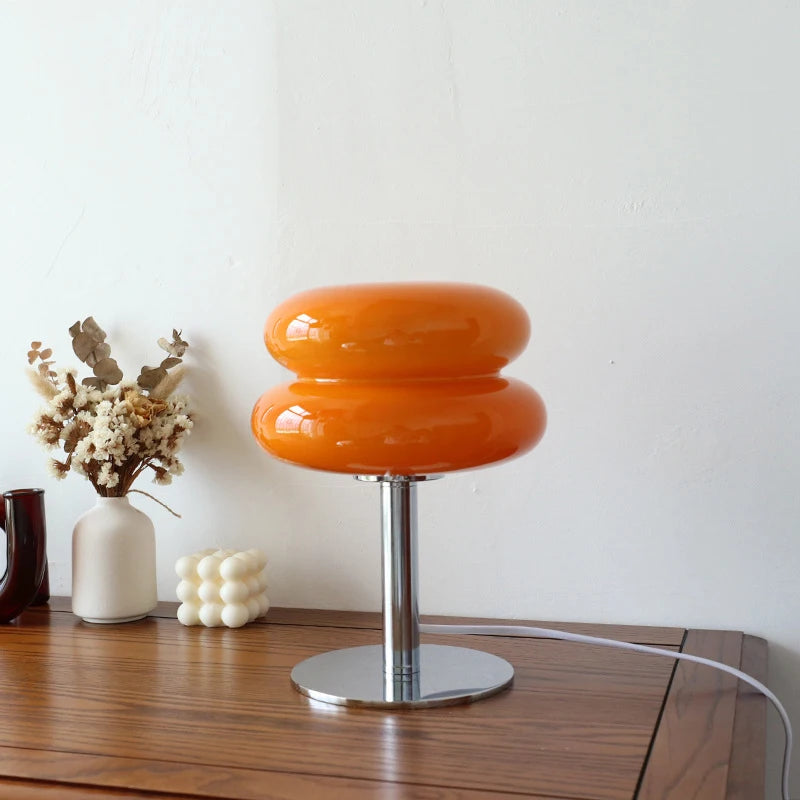 Macaron Glass Bedside Lamp with Tricolour Dimming – Soft Ambient Light for Living Room & Bedroom Décor